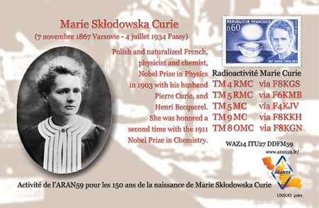 Les 150 ans de la naissance de Marie Curie (TM4RMC)